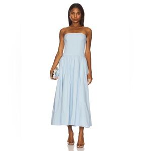Camila Coelho Tomasia Midi Dress in Chalk Blue